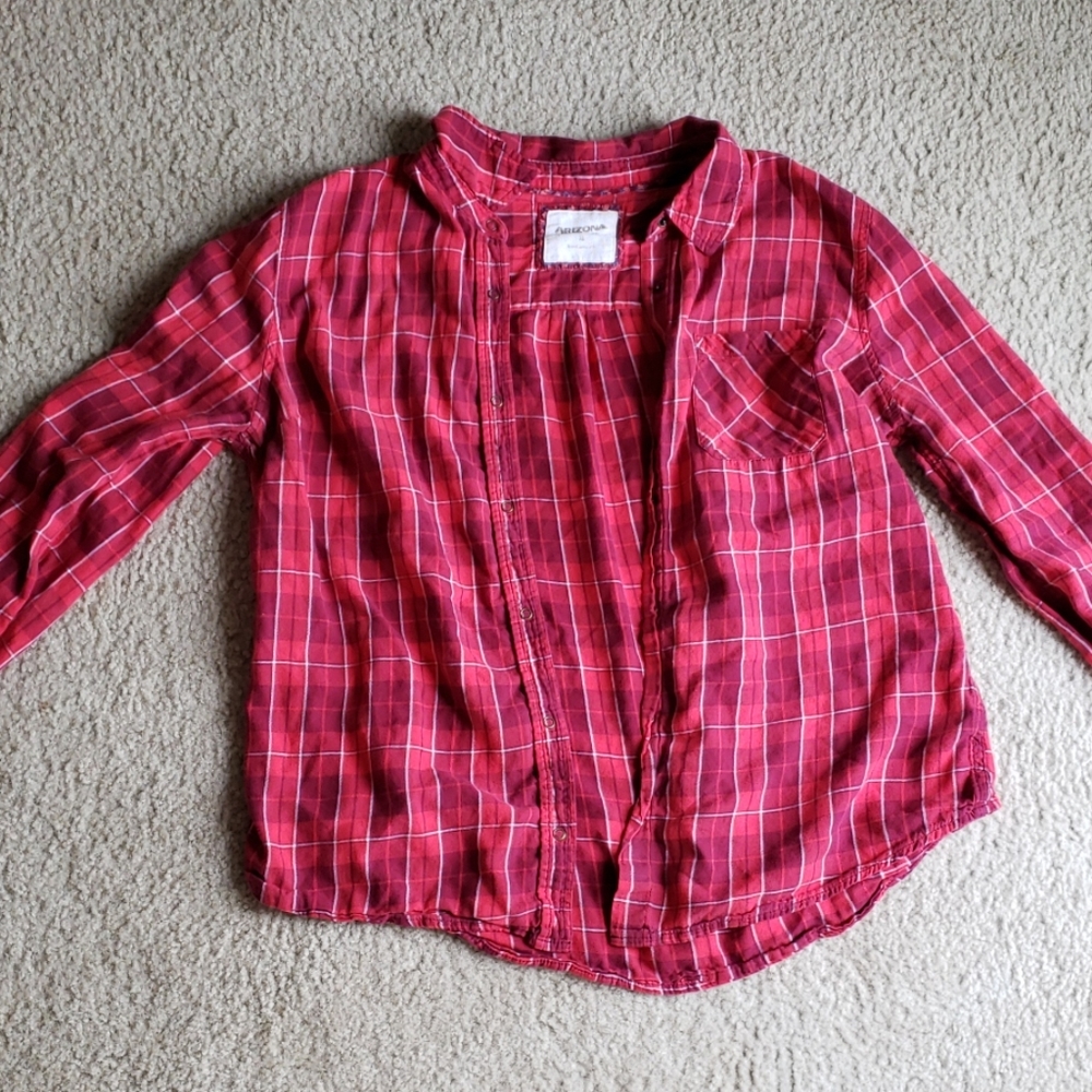 Arizona plaid button down shirt